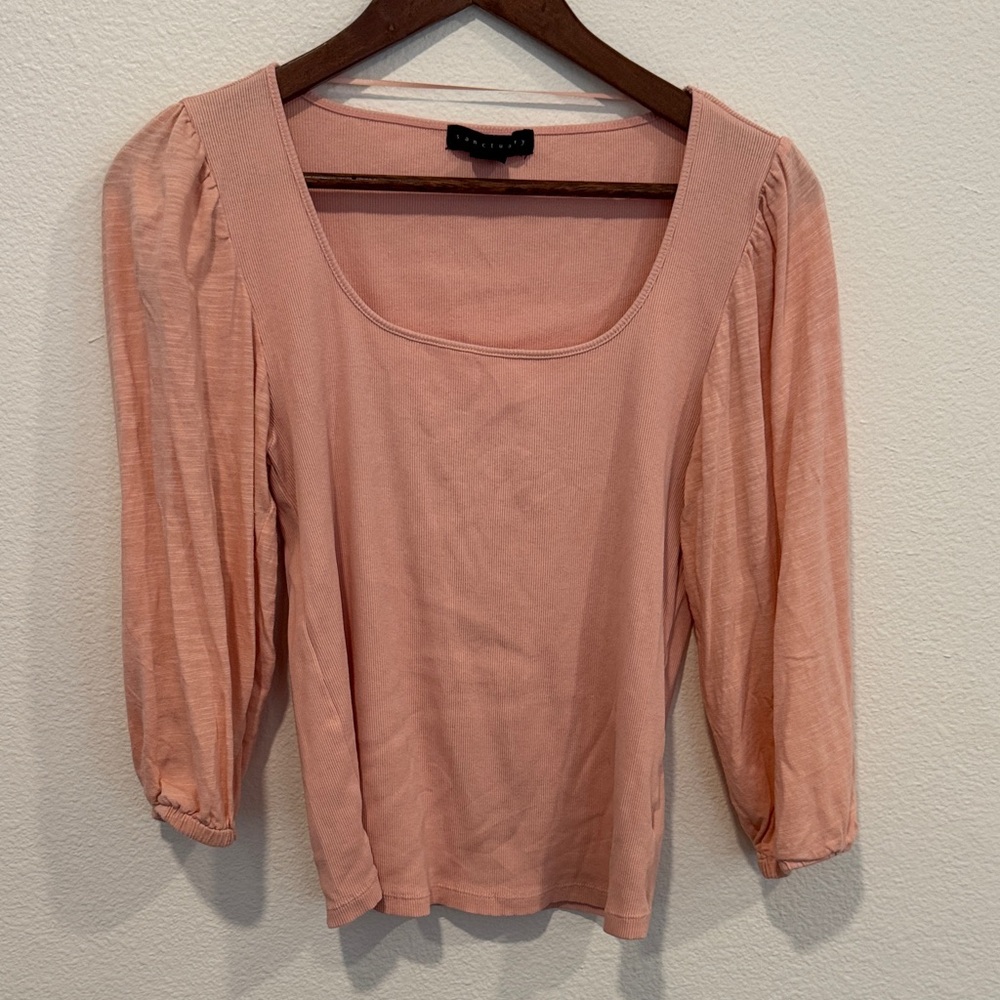Sanctuary Peach Square Neck Blouse